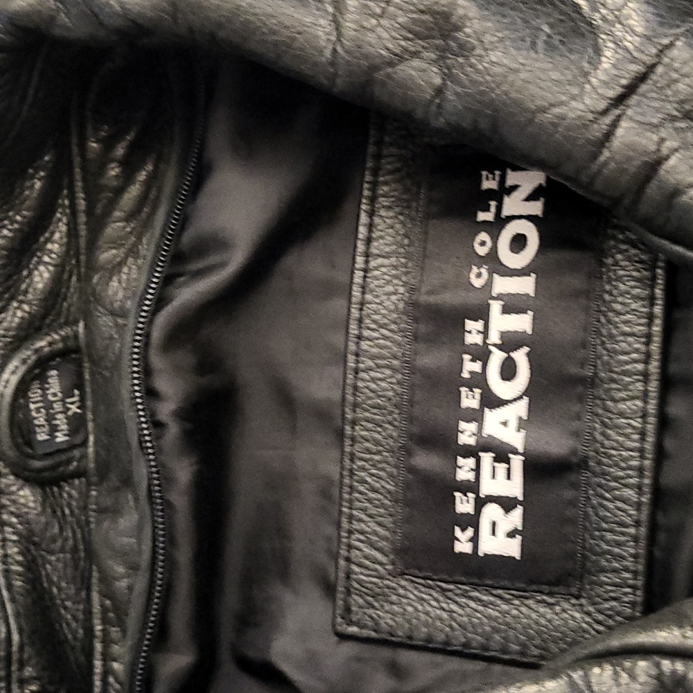 Kenneth Cole Xl Black Leather Jacket - Picture 2 of 14